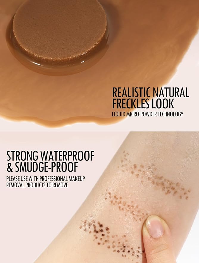 Faux Freckle Pen, Fake Freckle Stamp, Long Lasting, Waterproof, Smudge-proof, Transfer-proof, Natural Sun-kissed Makeup, Suitable for All Skin Types, Vegan & Cruelty-Free (02#Medium, 1.5g)-VivaGrace Women