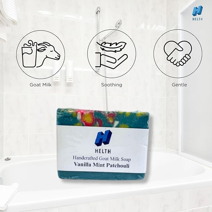 Spa Kit Birthday Box With Loofah Body Brush Vanilla Mint Patchouli Goat Milk Soap-VivaGrace Women