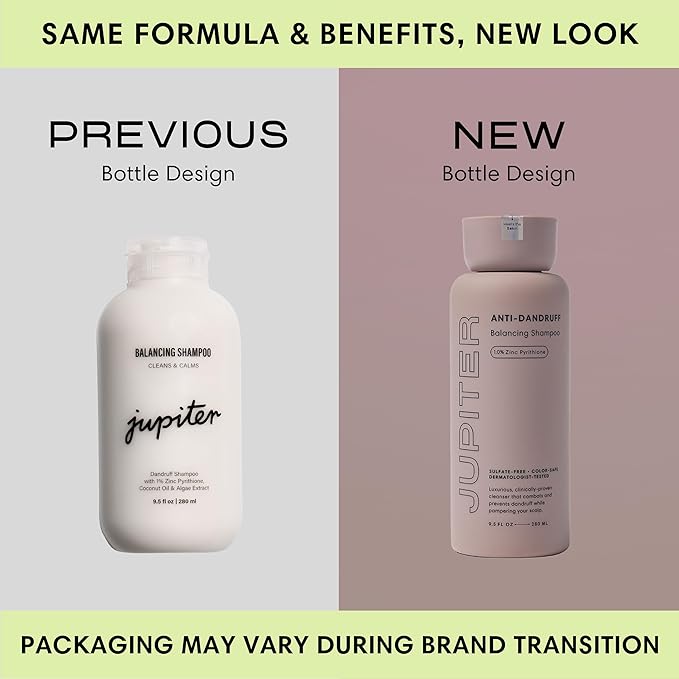 Jupiter Balancing Anti Dandruff Shampoo Duo, for Women & Men, Physician-Formulated for Flaky, Itchy, Oily, Dry Scalp, & Paraben-Free, Anti-Dandruff Shampoo with Zinc, 2 pack, 14 fl oz ea-VivaGrace Women