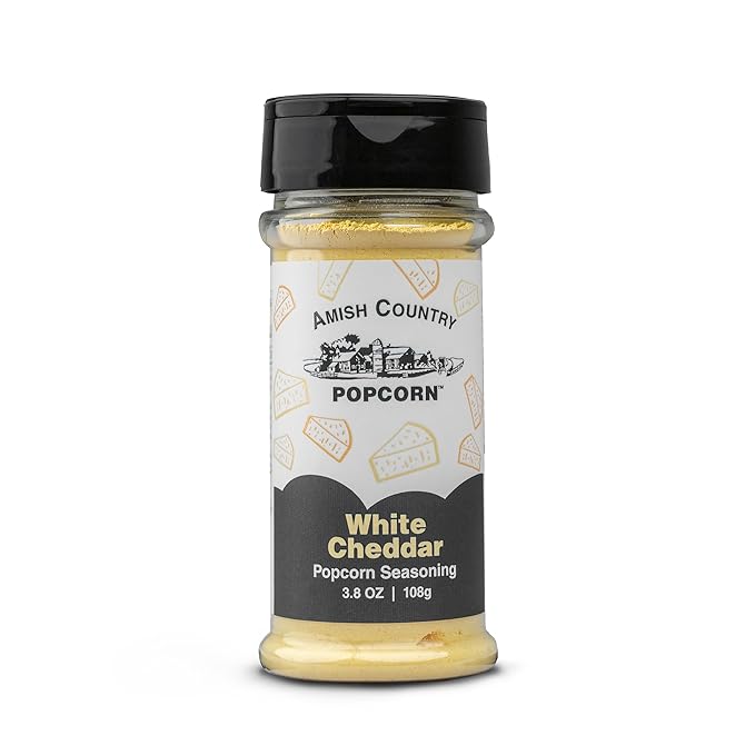Amish Country Popcorn | Seasoning Variety Pack | 4 Bottles | White Cheddar - Cheddar Cheese - Sour Cream & Onion -Ranch | Nut Free | Old Fashioned, Non-GMO and Gluten Free