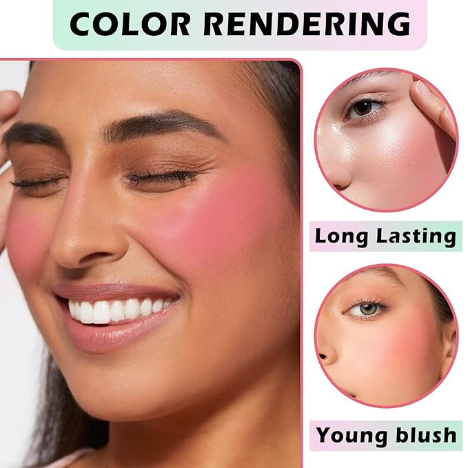 CAHIUYOA Pink Liquid Blush Oil Clear Liquid Blush for Cheeks Tinted Blush Stick Moisturizing Smooth Liquid Face Blush Makeup Gifts for Women-VivaGrace Women