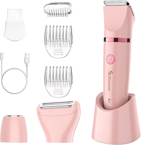 Electric Lady Shaver for Women - Painless Razor, Bikini Trimmer, Facial Hair Removal, Body Trimmer for Face, Legs, Underarm, Pubic - Wet and Dry Flawless 3 in 1-VivaGrace Women