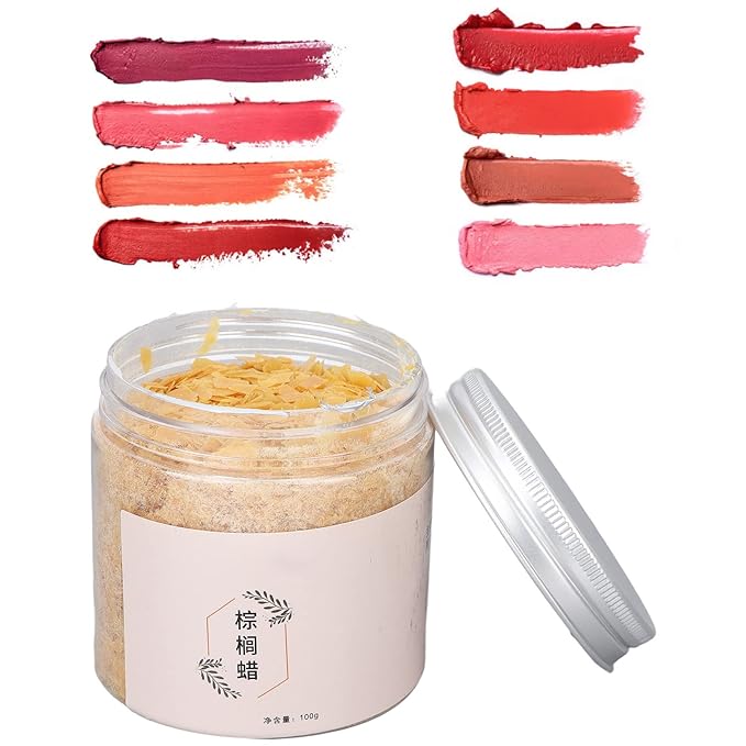 100g Palm Wax Pellets, Carnauba Wax for Lip Balm, Cosmetics DIY Carnauba Wax Material Accessory Lip Balm Making Supplies for Lipstick Lip Balm Making Increase the Melting Point of Lipstick-VivaGrace Women