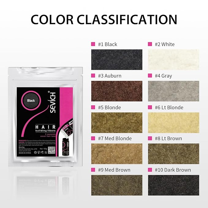 SEVICH Hair Fibers Refill 100g - Compatible with Most Brand Bottles | Hair Building Fibers for Thinning Hair | Instant Thickening Powder for Men & Women | 5-Second Natural Coverage,Medium Brown-VivaGrace Women