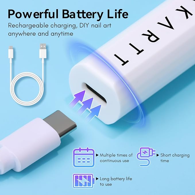 Makartt UV Light for Gel Nails: Handheld Mini Flash Cure Lamp Portable Lumière Nail Dryer for Curing Gel Polish Nail Glue Rechargeable USB Nail Light with LCD 2 Timer for Fast Drying Home Salon Use-VivaGrace Women