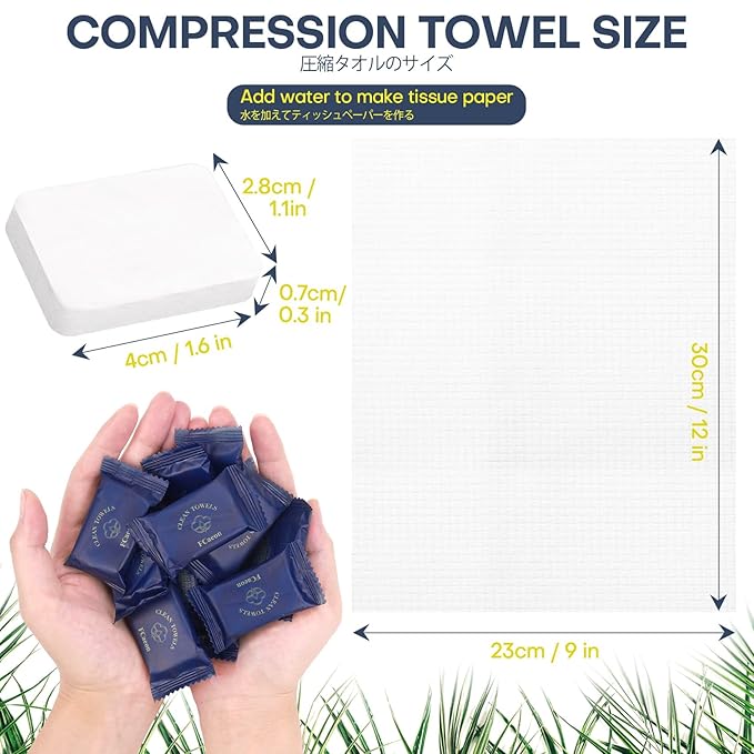 Disposable Towel, Thicken Compressed Towel Large, Soft Facial Washcloth Reusable Portable Cotton Tissue for Travel,Camping,Hiking,Hotel,Beauty Salon,Outdoor Activities(Dark Blue 20PCS)