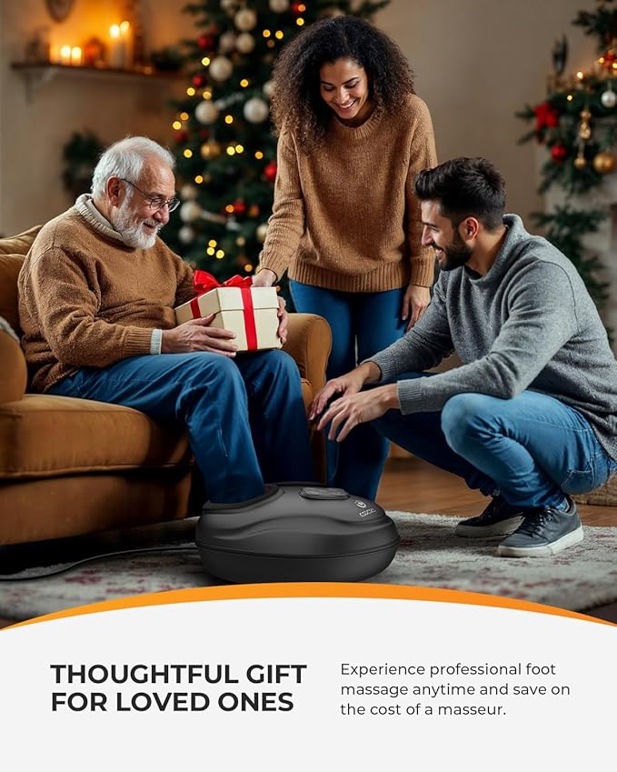 CooCoCo FSA Eligible Foot Massager with Heat, Upgraded Shiatsu Feet Massager for Plantar Fasciitis, Neuropathy, Gifts for Women Men Mom, Feet Massage Machine with Kneading, Compression, Size 14-VivaGrace Women