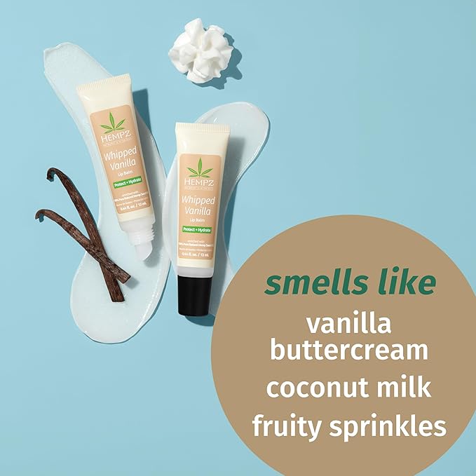 Hempz NEW Vanilla Lip Butter Balm, Soothing and Hydrating Lip Care for Men or Women, .44oz-VivaGrace Women