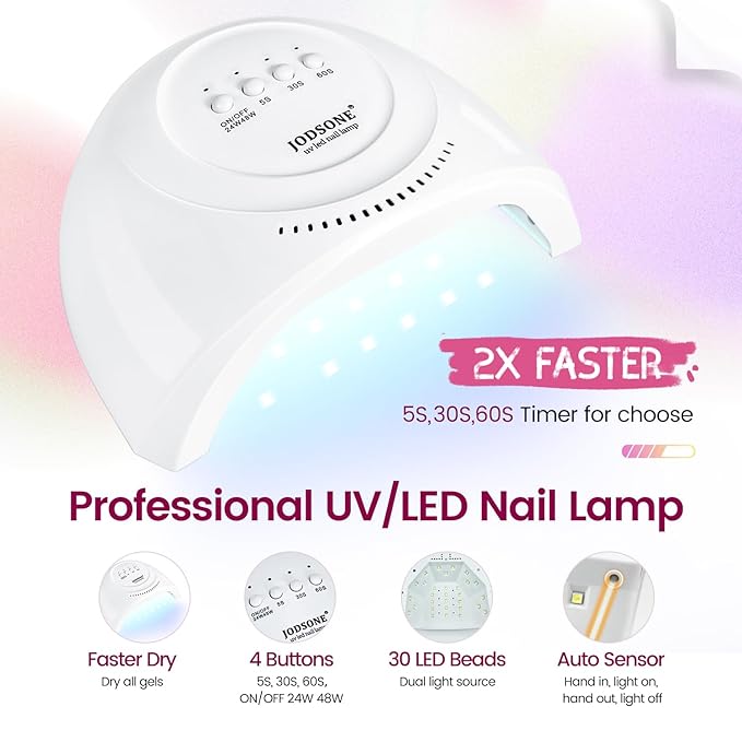 JODSONE Builder Gel Nail Kit with U V Light Base Top Coat 21 Colors High Shine Builder Gel and 100 PCS Extension Stickers-VivaGrace Women