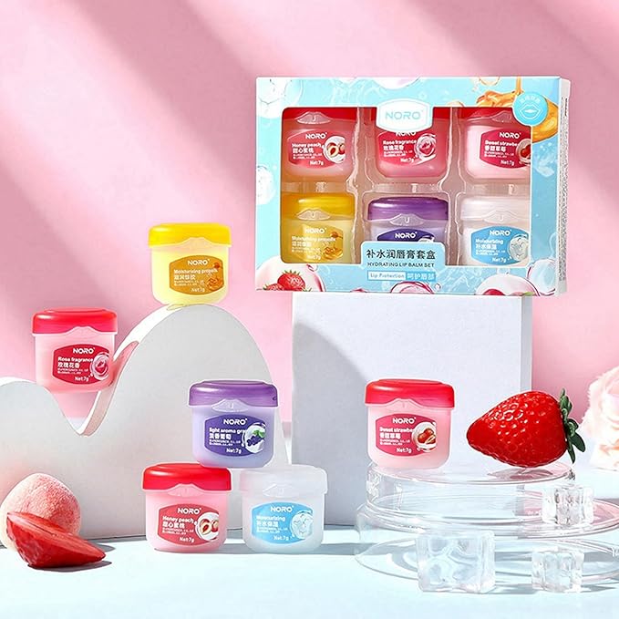 Lip Moisturizer Lip Balm, 6-Pack Lip Balm Hydrating, Lip Hydration Lip Care Products, Lipbalm For Dry Lips, Lip Sleeping Mask Tinted Lip Balm Set, Lip Mask Overnight Nourishing Cracked Lips-VivaGrace Women