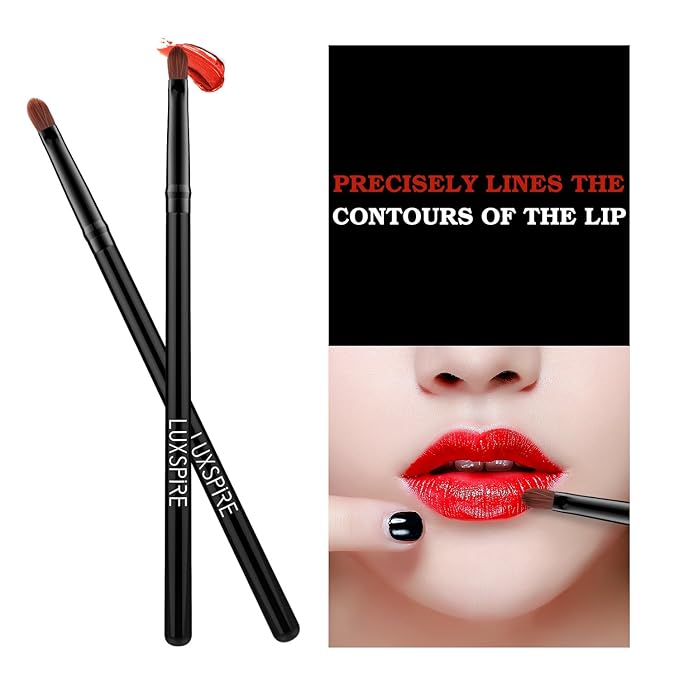 Luxspire Lip Brush Concealer Brushes 2 Pieces, Lipstick Gloss Brushes Applicators Eyeshadow Lip Liner Makeup Brush Cosmetics Make Up Tools, Small Make Up Brushes-VivaGrace Women
