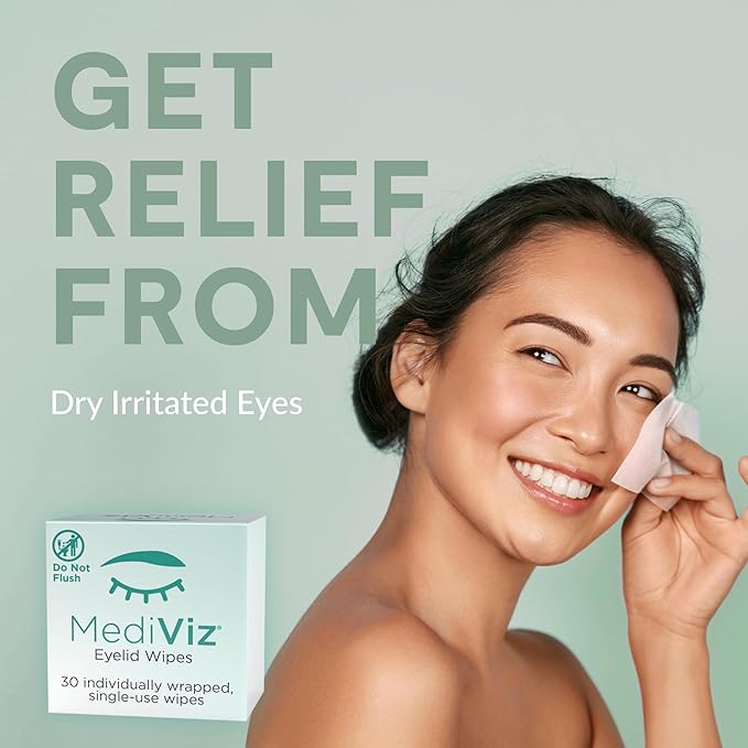 EyeLove Eyelid Cleanser Wipes - 30 Single-Use Towelettes - Gentle, Hypoallergenic Eyelid Wipes for Soothing Itchy Eyes, Removing Debris & Eye Makeup, and More