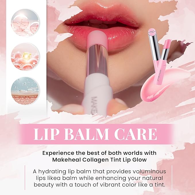 Collagen Tint Lip Balm, Hydrating Nourishing Smooth Lips, Lip Balm Infused with Collagen & Vitamin E, Vibrant Natural Lip Tint Color, From the Makers of Mediheal, Korean Beauty (Coral)-VivaGrace Women
