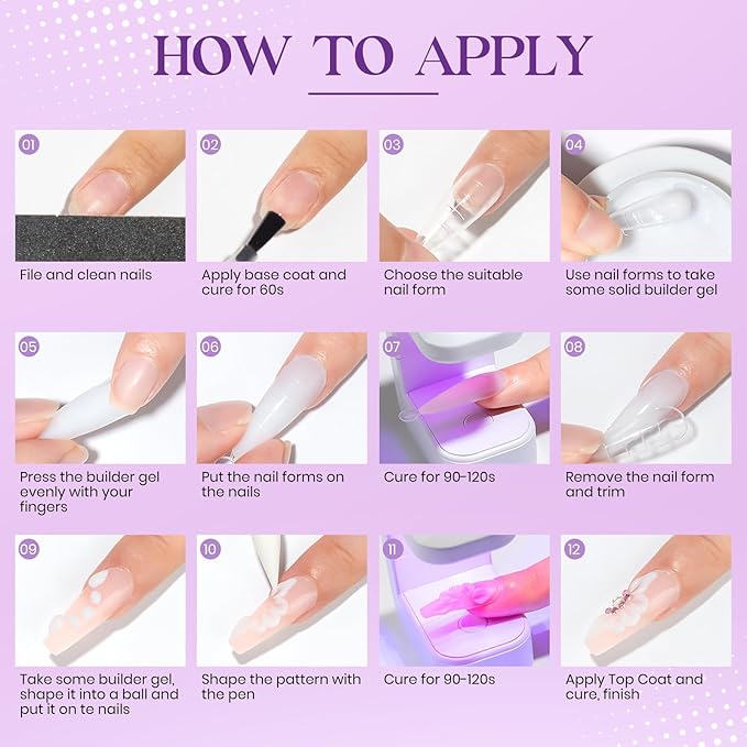 MIZHSE Solid Builder Gel for Nails, 60g White 3D Gel Nail Art Sculpting Non-Sticky Carving Hard Extension Soak Off UV LED for Salon Manicure Home DIY-VivaGrace Women