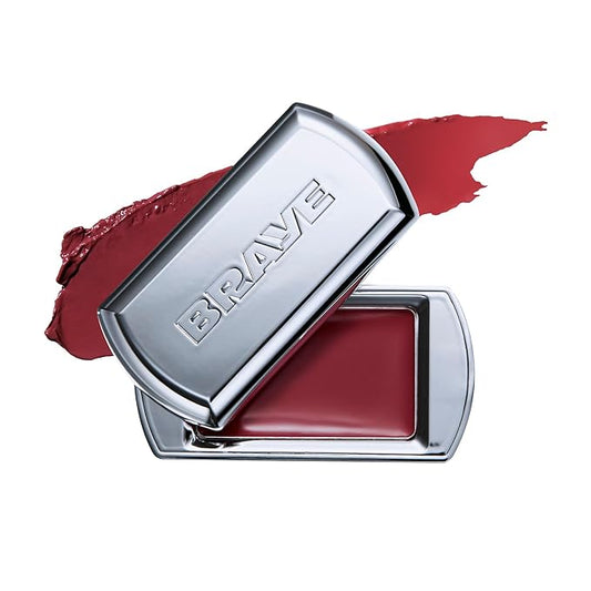 BRAYE Lipsleek Lip Balm, Monochromatic Cream Blush 2-in-1 Face Makeup, Hydrating & Mood Buildable, Vegan + Cruelty-Free Glow for Cheeks l 04 Savvy-VivaGrace Women