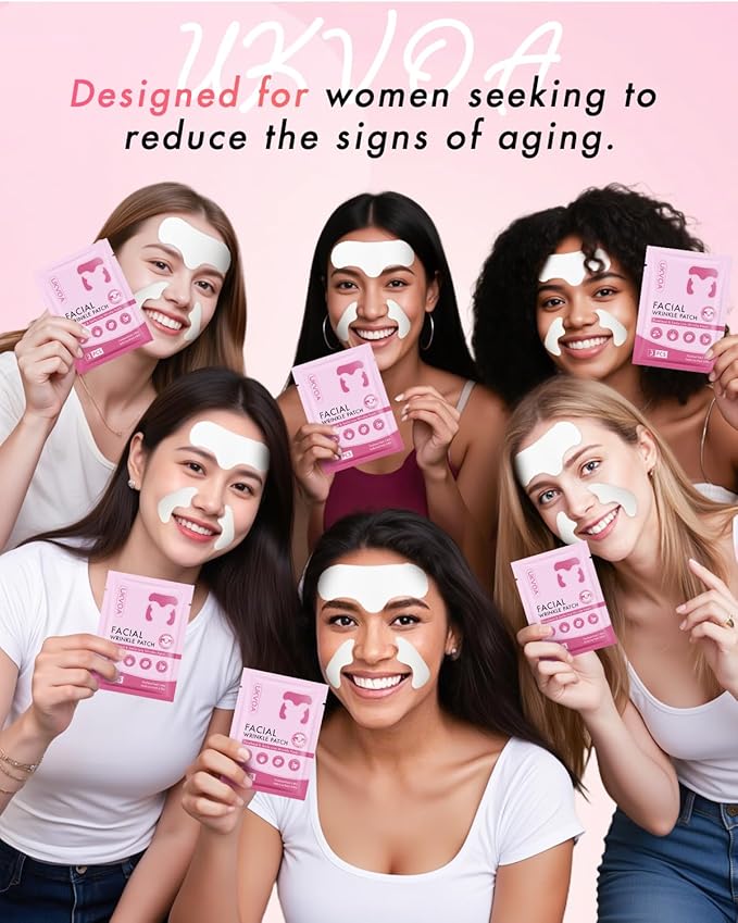 Forehead Wrinkle Patches & Smile Line Patches, Overnight Facial Wrinkle Treatment with Hyaluronic Acid, Aloe, Collagen & Vitamin E to Lift Smile Lines for Women 36pcs-VivaGrace Women