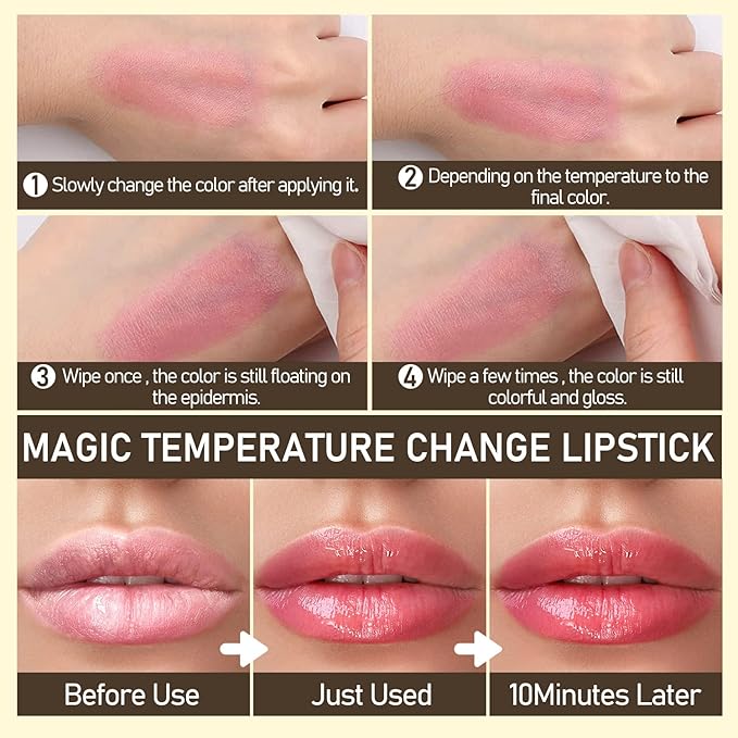 Flower Lip Balm - Color Changing Lipstick Jelly Lip Stain for Perfect Pink Shade, Unique pH Lip Balm for Your Lips, Vegan Flower Balm (Blue Flower)-VivaGrace Women