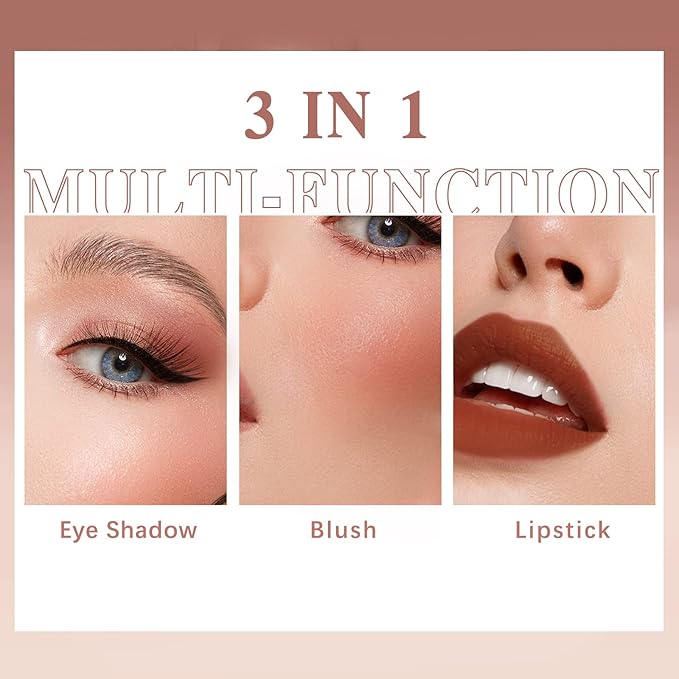 Cream Blush Stick for Cheeks Makeup,Waterproof Blush Face Stick Multi-Use Lip and Cheek Tint,Matte Finish Lightweight Easy to Blend Natural Cream Blusher Makeup for All Skin Tones- Rose Red-VivaGrace Women