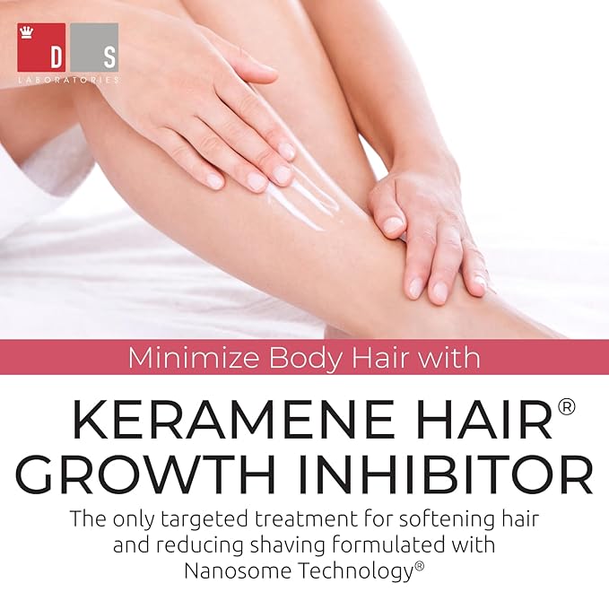 DS Labs Keramene Hair Inhibitor for Face & Body - Reduces Hair Visibility, Softens Texture, Minimizes Growth Over Time, Paraben-Free Formula with Witch Hazel, With Nanosome Technology, 6 Fl Oz-VivaGrace Women