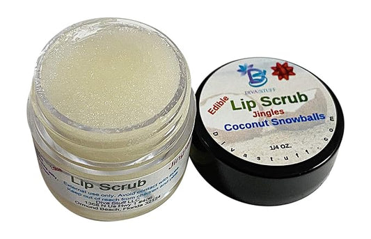Diva Stuff Ultra Hydrating Lip Scrub for Soft Lips, Gentle Exfoliation, Moisturizer & Conditioner, ¼ oz - Made in the USA (JIngles Coconut Snowball)-VivaGrace Women