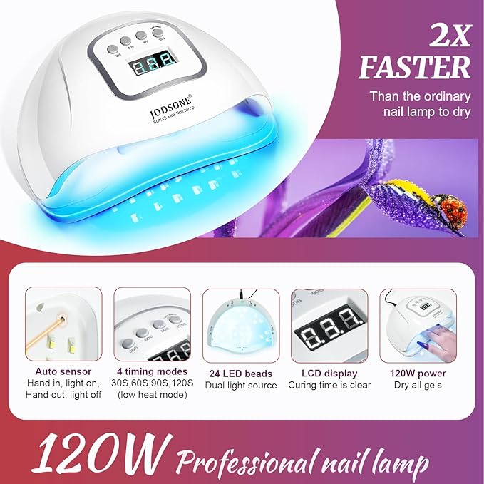 JODSONE Gel Nail Polish Kit with U V Light 32 Colors Gel Polish Set Soak Off Nail Kit Nail Art Salon or Home DIY Manicure Tools Gifts for Women-VivaGrace Women