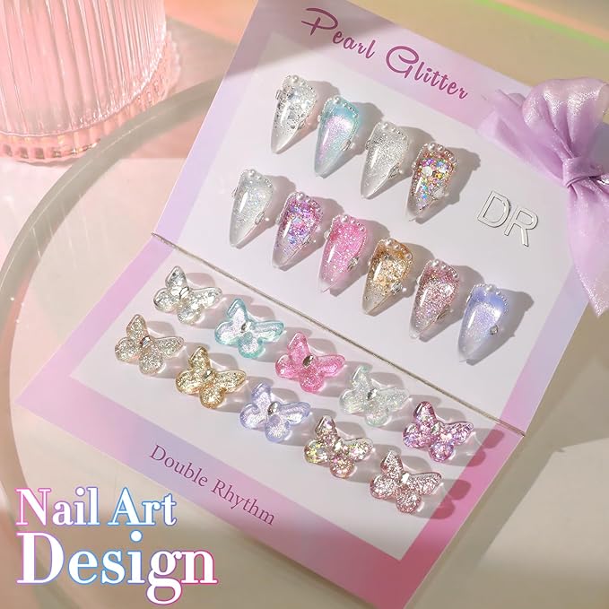 Double Rhythm 28Pcs 0.5Oz Glitter Gel Nail Polish Set Same Color Same Bottle Soak Off Gel Polish Kit Nail Art Manicure Salon DIY at Home (Sparkle Pearl Shimmer Collection-T24-9)-VivaGrace Women