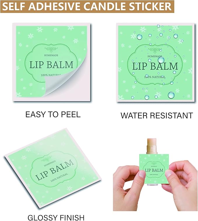 CRASPIRE Lip Balm Labels 80pcs Homemade Lip Balm Labels 2” Clear Lip Balm Labels for Tubes Printable Waterproof Lip Balm Stickers Labels for Lip Balm Handcream Candle Container（British Style-Color）-VivaGrace Women