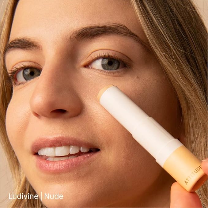 ATTITUDE Oceanly Light Coverage Under Eye Concealer Stick, Titanium Dioxide-Free, EWG Verified, Plastic-Free, Vegan & Cruelty-free Makeup, Nude, 0.2 Ounces-VivaGrace Women