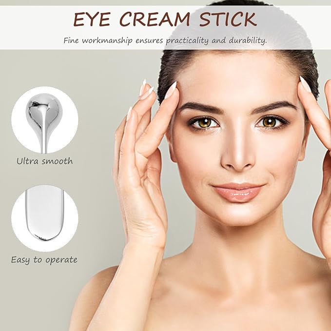Lurrose 3pcs Eye Cream Applicator Roller Wand Stick Facial Lotion Face Cream Scoop Makeup Spatula Skincare Make Up Tool-VivaGrace Women