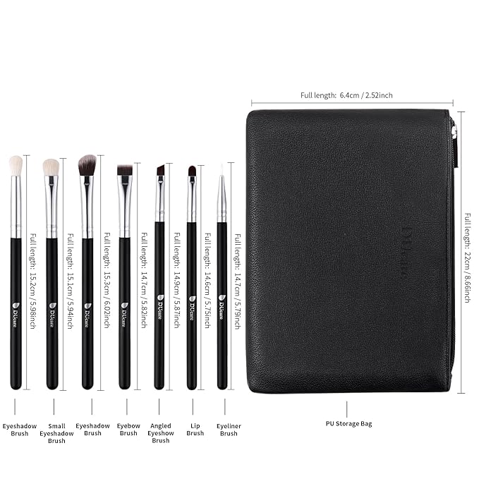 DUcare Makeup Brushes with Bag,15Pcs Makeup Brush Set Christmas Gift Travel Kabuki Foundation Blending Blush Eyeliner Shadow Brow Concealer Brushes Kit Black-VivaGrace Women