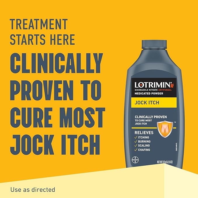Lotrimin Antifungal Jock Itch Medicated Powder with Miconazole Nitrate, Jock Itch Treatment for Men, Women, and Kids Over The Age of 2, 6.25 oz Bottle-VivaGrace Women