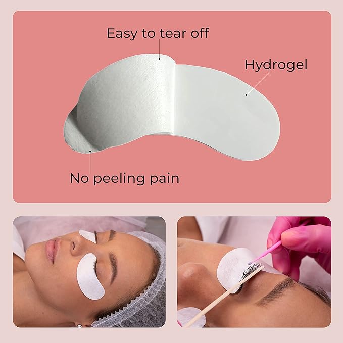 50 Pairs Under Eye Pads, Hydrogel Eye Patches for Eyelash Extension, Lash Gel Pad, Eyelash Extension Gel Patches, DIY False Eyelash Makeup Eye Gel Pad, Fit Most Eye Shape Stick Well-VivaGrace Women