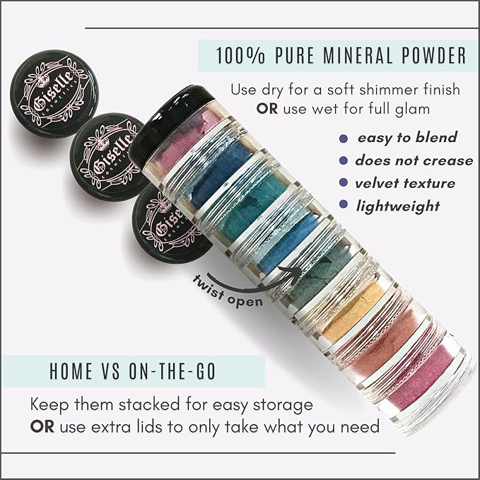 Ice Cream Love Mineral Powder Organic Makeup Kit - Loose Pigment Eyeshadow, Glitter Eyeshadow, Copper Eyeshadow Palette, Non-Toxic Shimmer Eye Shadow, Talc-Free Eyeshadow-VivaGrace Women