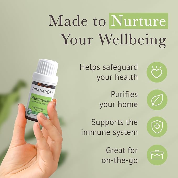 Pranarom USDA Certified Organic Helichrysum Essential Oil (5ml), 100% Pure Natural Therapeutic Grade for Skincare, Lotions, Aromatherapy, Diffusion, and Wellness-VivaGrace Women