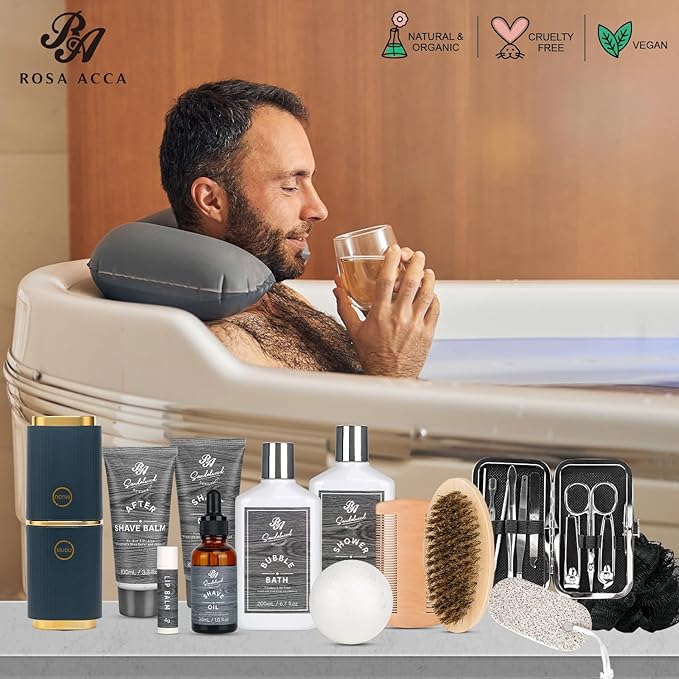 Father's Day Gift, 14 Pieces Grooming Set for Men, Skin Care Set, Beard Kit Spa Set, Bath & Body Care Set, Gifts for Boyfriend, Dad, Anniversary Gifts for Men, Birthday, Christmas, Valentine's Day-VivaGrace Women
