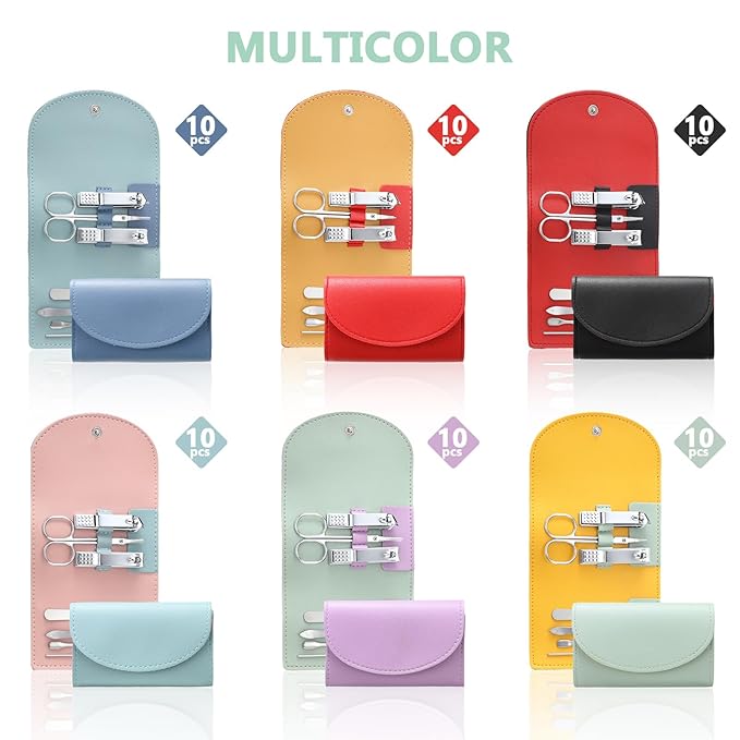 60 Sets Travel Manicure Set Nail Clippers Bulk Pedicure Kit 7 in 1 Stainless Steel Professional Nail Set Grooming Kits Nail Care Tools for Women Men(Bright Color)-VivaGrace Women