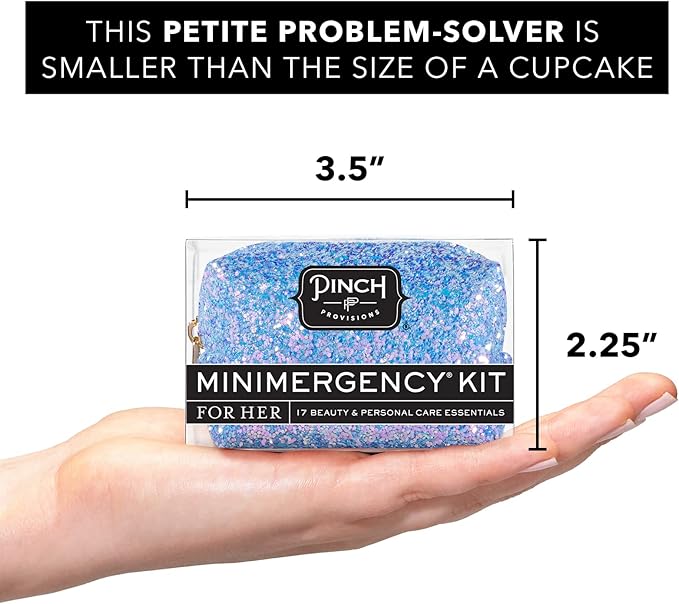 Pinch Provisions Blue Periwinkle Minimergency Kit, includes 17 Travel-Sized Cosmetic Essentials, Convenient for Purses, Emergency Beauty Accessories, Gifts for Holiday’s & Birthday’s-VivaGrace Women