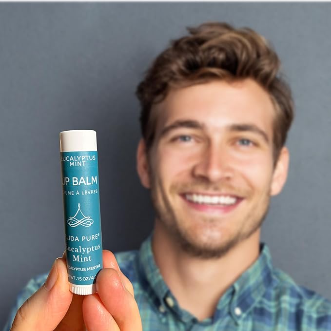 Eucalyptus Mint Lip Balm Collection, Vegan Lip Balm Set, Beeswax Free, with Avocado Oil, Organic Jojoba Oil, and Vitamin E, Natural Moisturizer for Dry, Chapped Lips, 3 Tube Set-VivaGrace Women