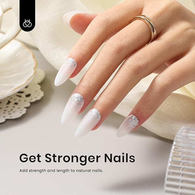 Beetles Builder Gel for Nails -15ml 7 in 1 Milky White Nail Strengthener Gel for Building Apex & Nails Extension DIY Salon Nail Art Design Beauty Gift Sets for Mom Women-VivaGrace Women