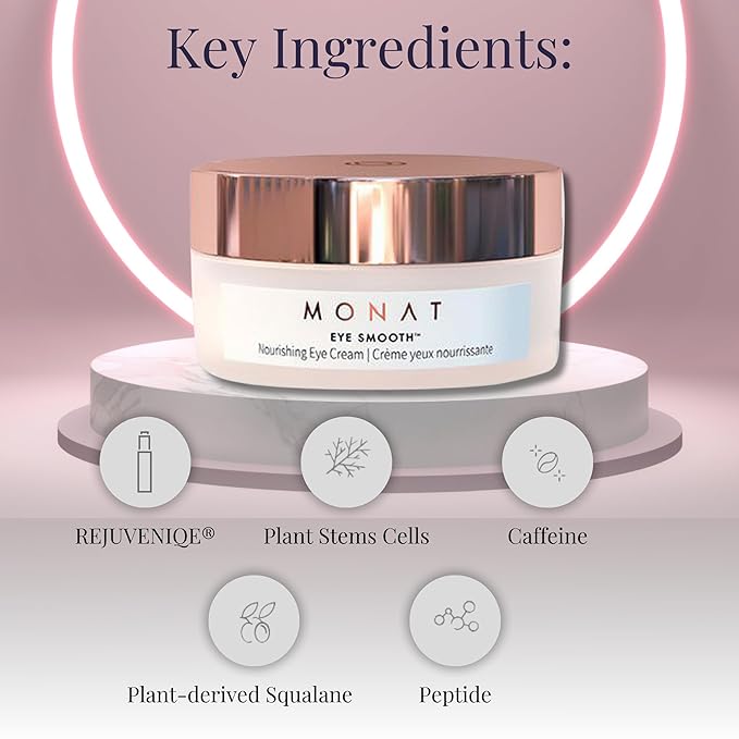 MONAT Eye Smooth™ - Rejuvenating & Hydrating Eye Cream with Plant Stem Cells and Plant Derived Squalane, 0.5 Fl Oz-VivaGrace Women