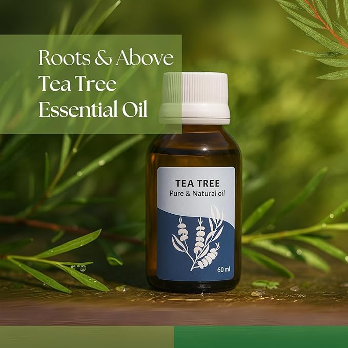 Roots & Above Tea Tree Essential Oil 2.02 Oz/60ml Pure Natural Oils for Skin, Face, Hair, Diffusers, Massage, Soap & Candle Making Scent-VivaGrace Women