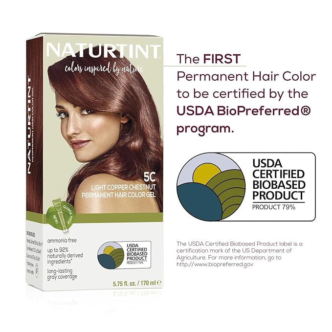 Naturtint 5C Light Copper Chestnut Permanent Hair Color (Pack of 1), Ammonia Free, Vegan, Cruelty Free, up to 100% Gray Coverage, Long Lasting Results (Packaging may vary)-VivaGrace Women