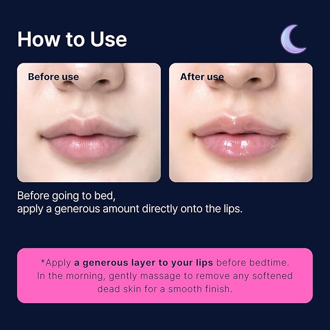 Perfect Sleep Lip Collagen 0.52fl.oz/15ml, Hydrolyzed Collagen+Rice Protein, Willow Bark Extract & Peptide to Nourish, Moisturize & Exfoliate the lips, Sleep-Beauty, Korean Overnight Lip Mask-VivaGrace Women