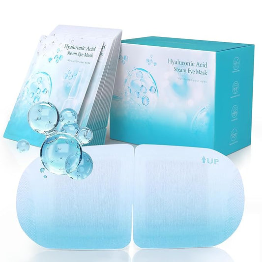 LC-dolida 14 Packs Steam Eye Mask, Hyaluronic Acid Formula Auto Heated Eye Mask for Dry Eyes SPA Warm Sleep Eye Mask Cornea Care Rest Self Heating Eye Mask Business Trip Party Favors Supplements-VivaGrace Women