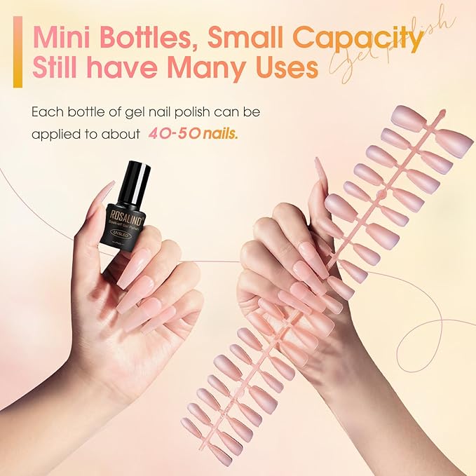 ROSALIND Glitter Gel Nail Polish, 8 Color Gold Glitter Gel Polish Sparkle Diamond Effect Sparkling Collection Soak Off Led Nail Art DIY Salon Gifts For Women-VivaGrace Women