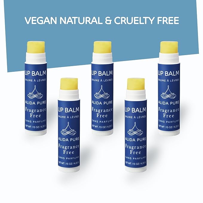 Fragrance Free Bulk Lip Balm Collection, Unscented Vegan Lip Balm, Bees Wax Free, Coconut Oil Free, Avocado Oil, Organic Jojoba Oil, Vitamin E, For Dry, Chapped, or Cracked Lips, 50 Tubes-VivaGrace Women