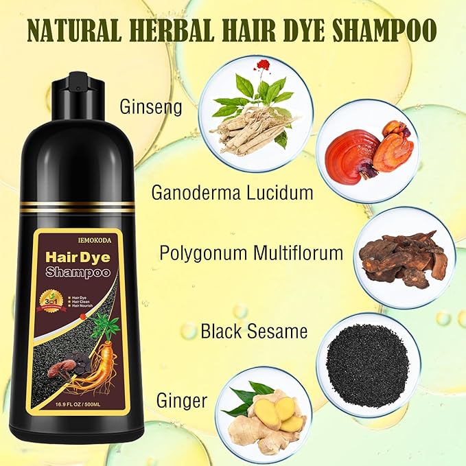 Blonde Brown Hair Dye Shampoo 3 in 1 - Instant Shampoo Para Pintar el Cabello Refresh Hair Color, Herbal Shampoo Hair Dye for Women Men, Easy to Use & Long Lasting Hair Color Shampoo 16.90 oz-VivaGrace Women