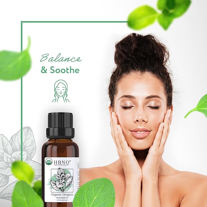 HBNO Organic Oregano Essential Oil - 1 oz (30ml) - USDA Certified Organic Oregano Essential Oil for Aromatherapy, Soap Making, DIY, Fragrances, Diffuser.-VivaGrace Women