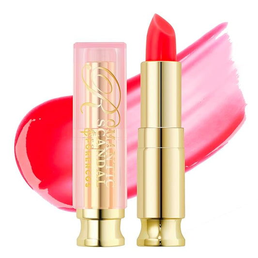 Tinted Lip Balm Hydrating 0.11oz, Glow Pink Shade, Glossy High Pigmentation, Sheer and Smooth, Mositurizing, Natural Color (Red Scarlet)-VivaGrace Women