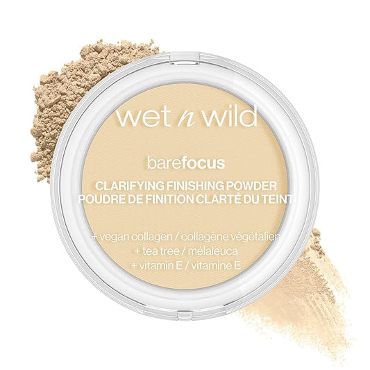 wet n wild Photo Focus Dewy Liquid Foundation Makeup Soft Beige & Bare Focus Clarifying Finishing Powder Fair-Light-VivaGrace Women